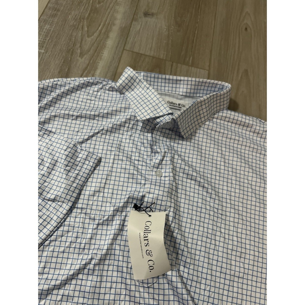 Collars and Co  Collar Polo Window Check  Pattern Size 3Xl Classic Blue/white